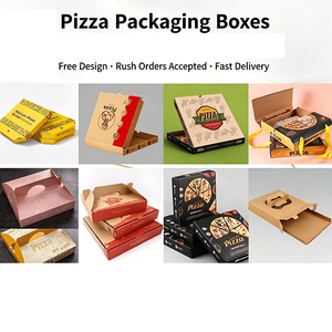Customizable Square Pizza Box Eco Friendly Recycled Paper Takeout <b>Packaging</b> Food Grade Corrugated Kraft Box Wholesale <b>Print</b> Logo - Product Image 1