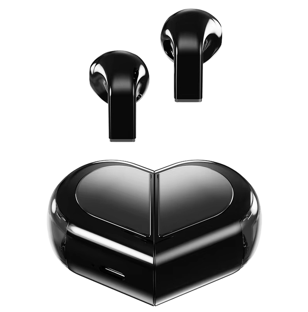 K520 Heart-Shaped TWS Earbuds Creative Rotatable Wireless Headset LED Low Latency for Couples Solo Use Lovely Earbuds