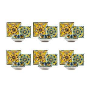 Set di Stoviglie in Ceramica Excelsa da 18 Pezzi Multicolore Trinacria Design Classico Europeo Ecologico per Casa e Hotel - Product Image 3