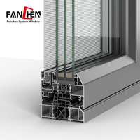 Fanchen XT12 Portes en aluminium à double vitrage verticales faciles à nettoyer Essuyez une fois, brillez toujours