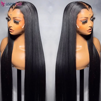 Peluca de Cabello Humano Vietnamita Virgen 13x6 con Encaje Frontal Completo Sin Pegamento, Liso Natural, Pelucas Frontales de Encaje HD para Mujeres Negras
