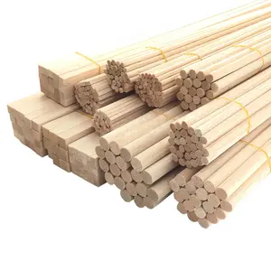 3/8x17.5 inç bitmemiş bambu/kayın/huş çubukları Dowel çubuklar ahşap el sanatları ve DIYers için ahşap dübel çubuklar