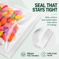 Sacs d'emballage alimentaire sous vide de 160 microns, film composite PA PE transparent, taille personnalisée pour la viande, les fruits de mer, les collations, les noix, le sucre et les aliments pour animaux de compagnie