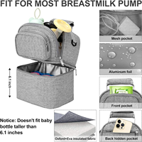 Sac isotherme double compartiment personnalisé pour lait maternel, sac de transport portable en tissu Oxford pour biberons, sac de rangement étanche pour tire-lait