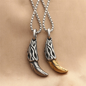 Collier pendentif en acier inoxydable pour homme, forme animalière, style rétro punk, design géométrique 280491 - Product Image 2