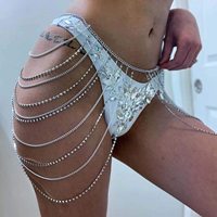 Chaîne de taille superposée style punk pour femme, ornée de strass brillants, pour la plage, décontractée, argentée ou dorée, idéale pour les fêtes, mariages, fiançailles, cadeau