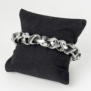 <b>Mens</b> Stainless Steel Cuban Link Bracelet Heavy Duty Black Oxidized Retro Gothic Punk Biker Style Jewelry Adjustable for <b>Men</b> - Product Image 5