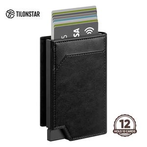 TILONSTAR TVC505 Custom Slim Pop up Leather RFID Blocking <b>Card</b> <b>Wallet</b> Aluminum <b>Card</b> Holder for <b>Men</b> - Product Image 1