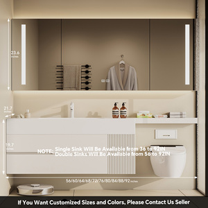 Mobile Bagno con Lavabo Singolo da 56 Pollici e Oltre, Stile Minimalista Elegante, Lavabo Integrato in Pietra Ingegnerizzata - Product Image 6