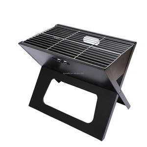 Barbecue portable noir pliable – Conception légère type mallette avec fonction de nettoyage facile pour barbecue extérieur et outils de cuisson en camping - Product Image 2