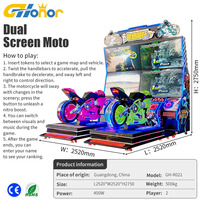 Máquina de Juegos Arcade para Motocicletas G-Honor de Doble Pantalla, 2 Jugadores, Funciona con Monedas, Simulador de Carreras de Motos para Centros de Entretenimiento