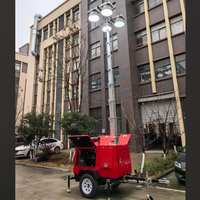 Tour d'éclairage solaire écologique pour remorque avec support de mât à manivelle et installation de caméra à 360 degrés