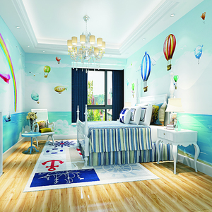 Papier peint mural style peinture à l'huile, voilier marin, dessin animé, <span class=keywords><strong>montgolfière</strong></span>, imperméable, écologique, pour chambre <span class=keywords><strong>de</strong></span> bébé et chambre à coucher - Product Image 1