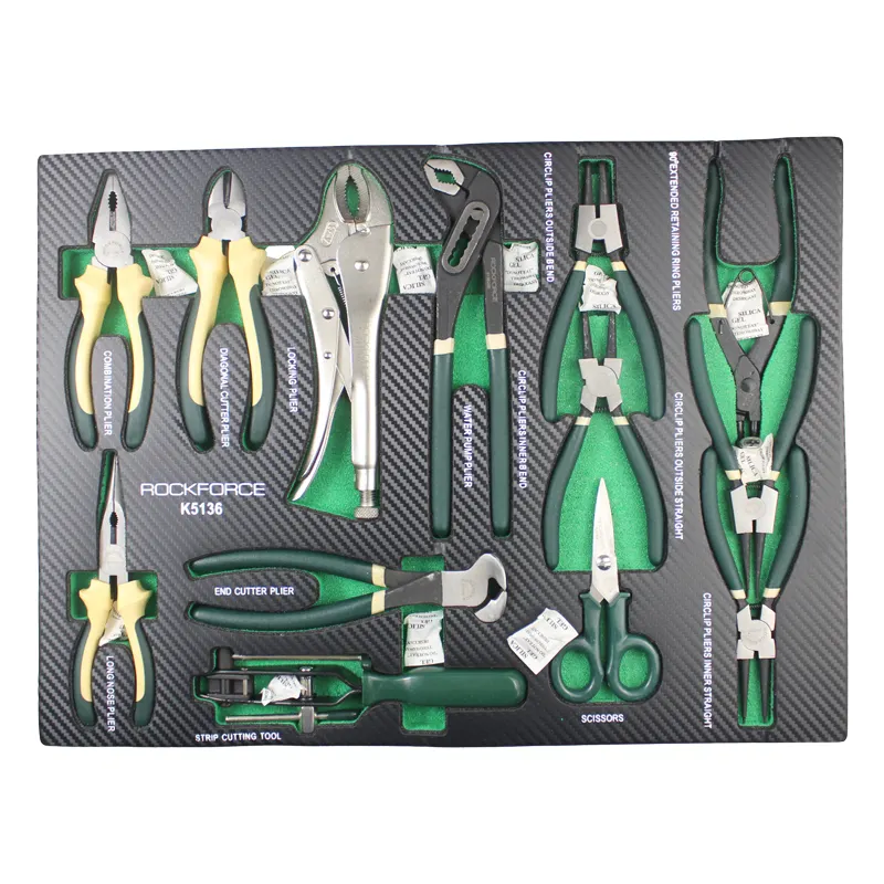 13-teiliges multifunktionales Werkzeugkasten für Fahrzeugreparatur Kombinations-Zangewerkzeug-Handwerkzeug-Set mit Schneider-Zange und Verschluss-Zange