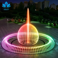 Fontaine d'eau paysagère rotative multi-formes à LED en acier inoxydable DEWY 304