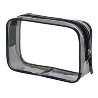 Vente en gros de trousses de maquillage personnalisées, grandes, imperméables, en PVC, à double fermeture éclair, transparentes, couleur bonbon, pochette cosmétique transparente