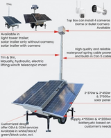 Torre de Iluminación CCTV con Energía Solar, Cámara PTZ de 4x150W para Monitoreo de Construcción y Almacenes