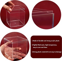 Boîtes en acrylique pour présentation, lot de 3, cube carré en plastique transparent, petite boîte en acrylique avec couvercle, boîte de rangement pour bonbons, pilules et petits bijoux
