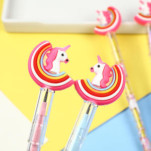 Crayon à mine remplaçable tête décorative en silicone <span class=keywords><strong>licorne</strong></span> stéréoscopique de dessin animé créatif - Product Image 2