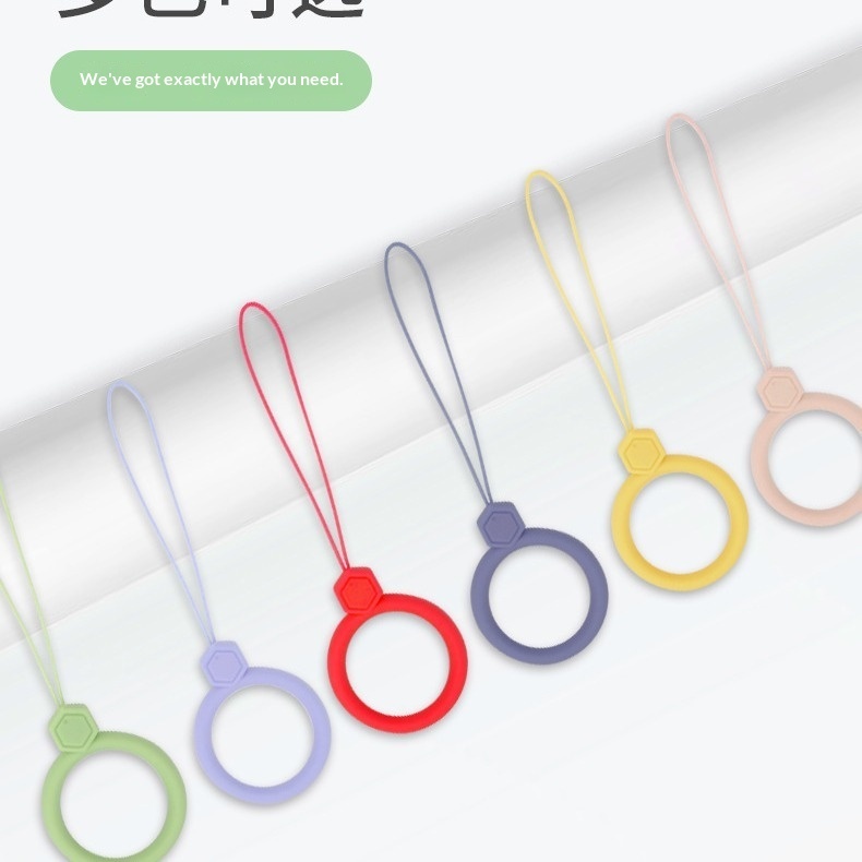 Silicone Fan Lanyard Ring Loop Earphone Case Pendant Liquid Silicone Multi-function Lanyard Image 2
