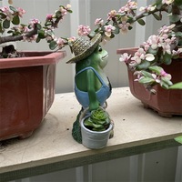 Nouvel Arrivage : Pot de Fleurs Grenouille pour Plantes Succulentes, en Résine Naturelle, Style Champêtre, Ornement de Jardin, Cour et Bureau