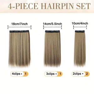 ผมต่อแบบคลิปผมตรงยาว4ชิ้นผม Ex150ต่อแบบไร้รอยต่อสำหรับ6H613 1B 4H27 27T613 9H24 - Product Image 3