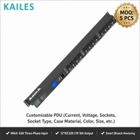 KAILES (KLS) KLS-K55 Série ZD PDU intelligent haute puissance 63A 346-415Vac 12 prises IEC320 C19 avec surveillance des branches, usage industriel, noir