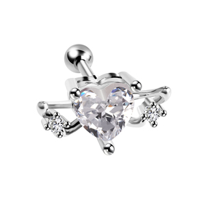 <span class=keywords><strong>Piercing</strong></span> Labret in Acciaio Inossidabile Lucidato a Specchio con Zircone, Gioiello per il Corpo 16G, Orecchino a Cuore da <span class=keywords><strong>Donna</strong></span> per Cartilagine, <span class=keywords><strong>Trago</strong></span> - Product Image 1