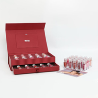 Boîte cadeau double tiroir pour la Journée de la Femme, avec logo en feuille d'argent, impression personnalisée sur papier d'art spécialisé, pour rouge à lèvres, brillant à lèvres, produits de beauté et articles de blogueuses beauté
