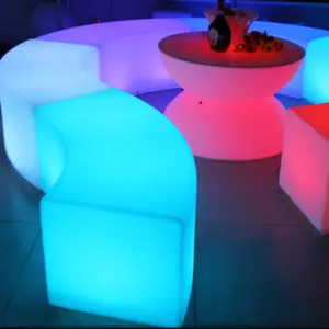 Chaise de bar lumineuse circulaire carrée à LED Tabouret lumineux à LED 120x43x43CM