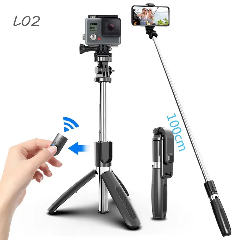 L02 Tripod Selfie Stick Phone Remote Control Integrated, Foldable Portable Mobile Phone Camera Selfie Stick