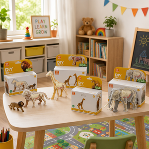 Kit de construction de <span class=keywords><strong>puzzle</strong></span> <span class=keywords><strong>3D</strong></span> d'animaux de la forêt, modèle éducatif pour enfants, assemblage artisanal, jouet Montessori, cadeau - Product Image 6