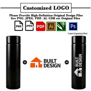 Bouteille d'eau intelligente en acier inoxydable avec couvercle thermosensible, personnalisable avec logo d'entreprise, pour promotion en gros et cadeau - Product Image 2