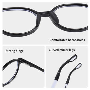 إطار نظارات جديد عالي الجودة من TR90 مع وسادات أنف سيليكون مضادة للضوء الأزرق لقصر النظر، تصميم هندسي مثالي للأعمار 6-12 سنة - Product Image 4