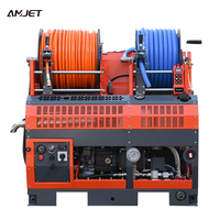 Machine de nettoyage des égouts à moteur essence AMJET 2900psi 65lpm avec 6 buses, nettoyeur haute pression pour égouts