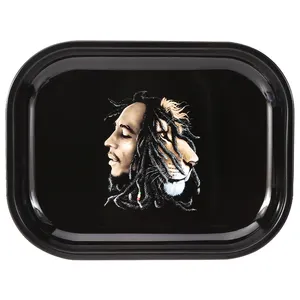 Custom Design rolling tray rectangular printed rolling tin tray plastic food serving tray wholesale
