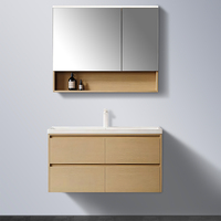 Meuble de salle de bain mural de 30 pouces avec tiroirs à surface cannelée, design de rangement direct et écologique, étanche