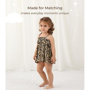 Camisola Personalizada para Bebés Niñas con Estampado de Leopardo, Tirantes Finos, Volantes, Viscosa y Algodón, 3-24 Meses - Product Image 2