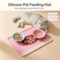Tapis d'alimentation pour animaux de compagnie, anti-fuite, antidérapant, en silicone de qualité alimentaire pour chien et chat, anti-déversement, facile à nettoyer, tapis pour gamelle d'animal