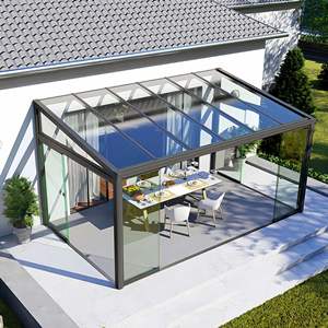 Véranda en verre isolée et résistante à la chaleur, fabriquée directement en usine, avec toit en verre trempé, véranda personnalisée 4 saisons, maison en verre - Product Image 2