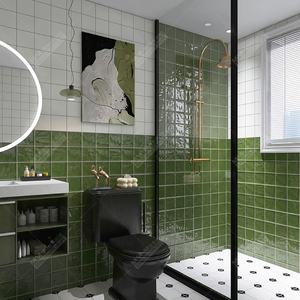 Azulejo Moderno para Baño, Revestimiento de Pared para Ducha, 120x120 mm, Hecho a Mano, Superficie Ondulada, <span class=keywords><strong>Porcelana</strong></span> Esmaltada, Verde Brillante, Azulejo Cuadrado Pequeño - Product Image 3