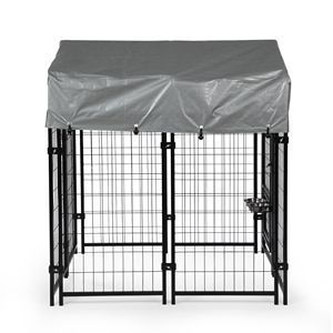 บ้านสุนัขขนาดเล็กพร้อมหลังคาคอกสุนัขชามสแตนเลส - Product Image 5