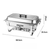 Matériel de cuisine professionnel pour hôtels, réchauds de buffet en acier inoxydable 11L avec poignée en silicone, ensemble de chauffe-plats pour traiteur