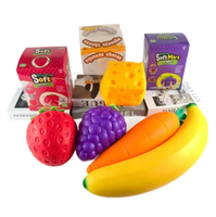 Jouet créatif en TPR souple en forme de fruits et légumes simulés, grand raisin à rebond rapide, ultra-doux, durable, anti-stress pour jeunes