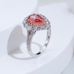 Joyería en Existencia MSR-1935 Anillo de Compromiso de Lujo de Oro de 18k con Diamante Rosa Cultivado en Laboratorio de 1.04CT VS1 en Forma de Pera - Product Image 2