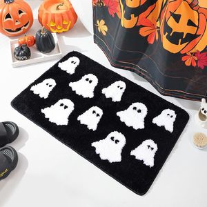ハロウィンバスマット不気味な幽霊ゴシック家の装飾黒いバスルームラグバスルーム滑り止め、不気味なゴスギフトかわいいシャワー