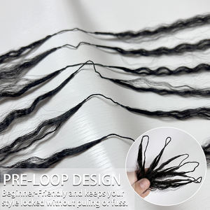 Extensions de cheveux humains en crochet sans nœuds à ondulation profonde, pré-divisées, en vrac pour le tressage, 100g/lot, tresses bohèmes invisibles - Product Image 3