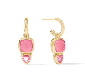 Milskye bijoux de charme de haute qualité plaqué or 14 carats argent 925 pivoine irisée rose <span class=keywords><strong>aquitaine</strong></span> duo cerceau charme boucle d'oreille - Product Image 6