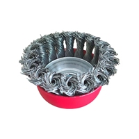 Brosse à fil métallique torsadé de type coupelle, haute résistance, pour décapage de peinture et élimination de la rouille, pour meuleuse d'angle