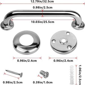 Barra de Apoyo de Acero Inoxidable de 12.79in/32.5cm con Acabado Espejo, Pasamanos de Seguridad para Baño para Personas con Discapacidad y Adultos Mayores - Product Image 1